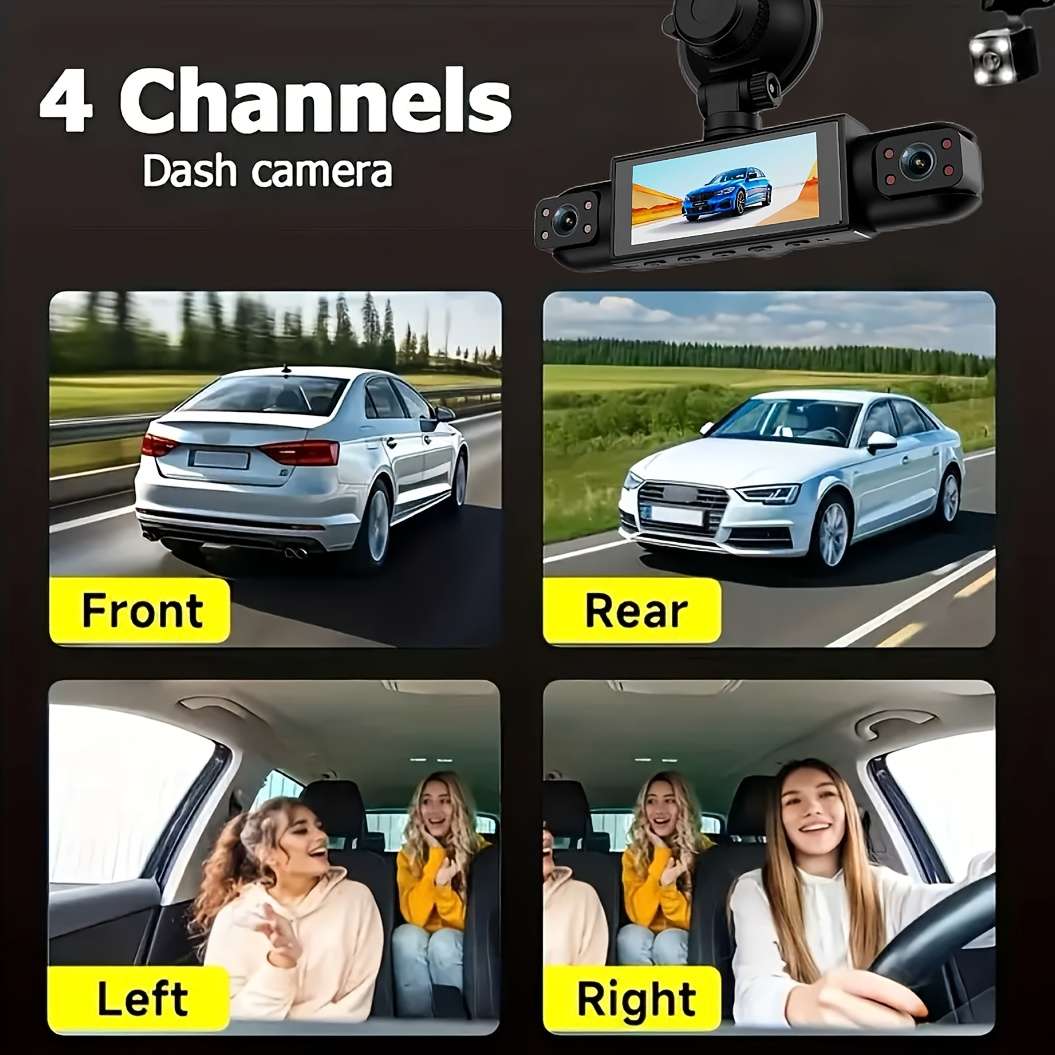 Dashcam Model 4 Cameras Front Rear Left And Right Including 32G Card