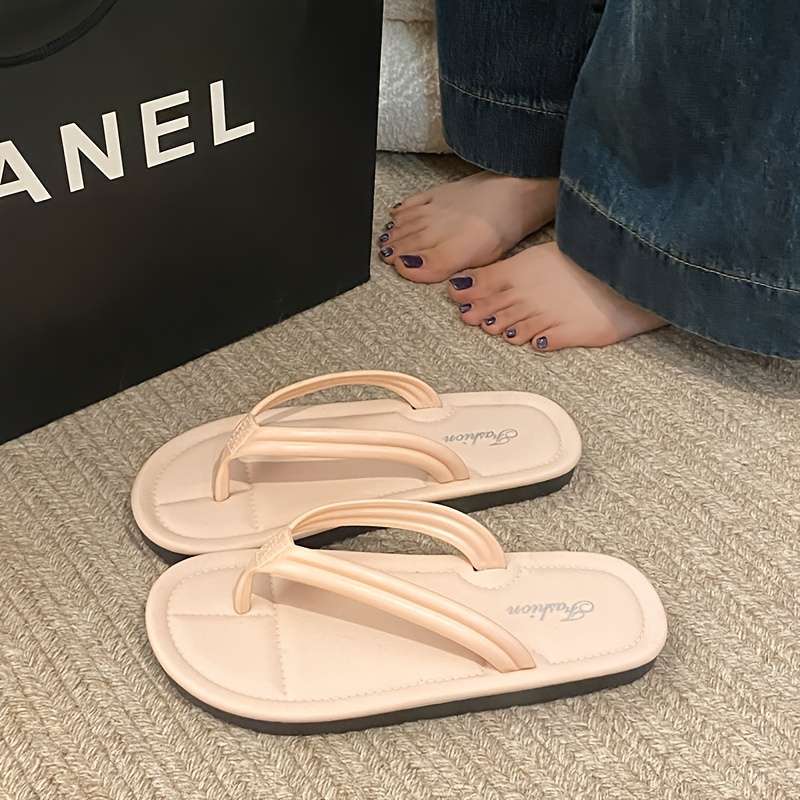 Ladies Summer Flip Flops Black Uk 6.5-7