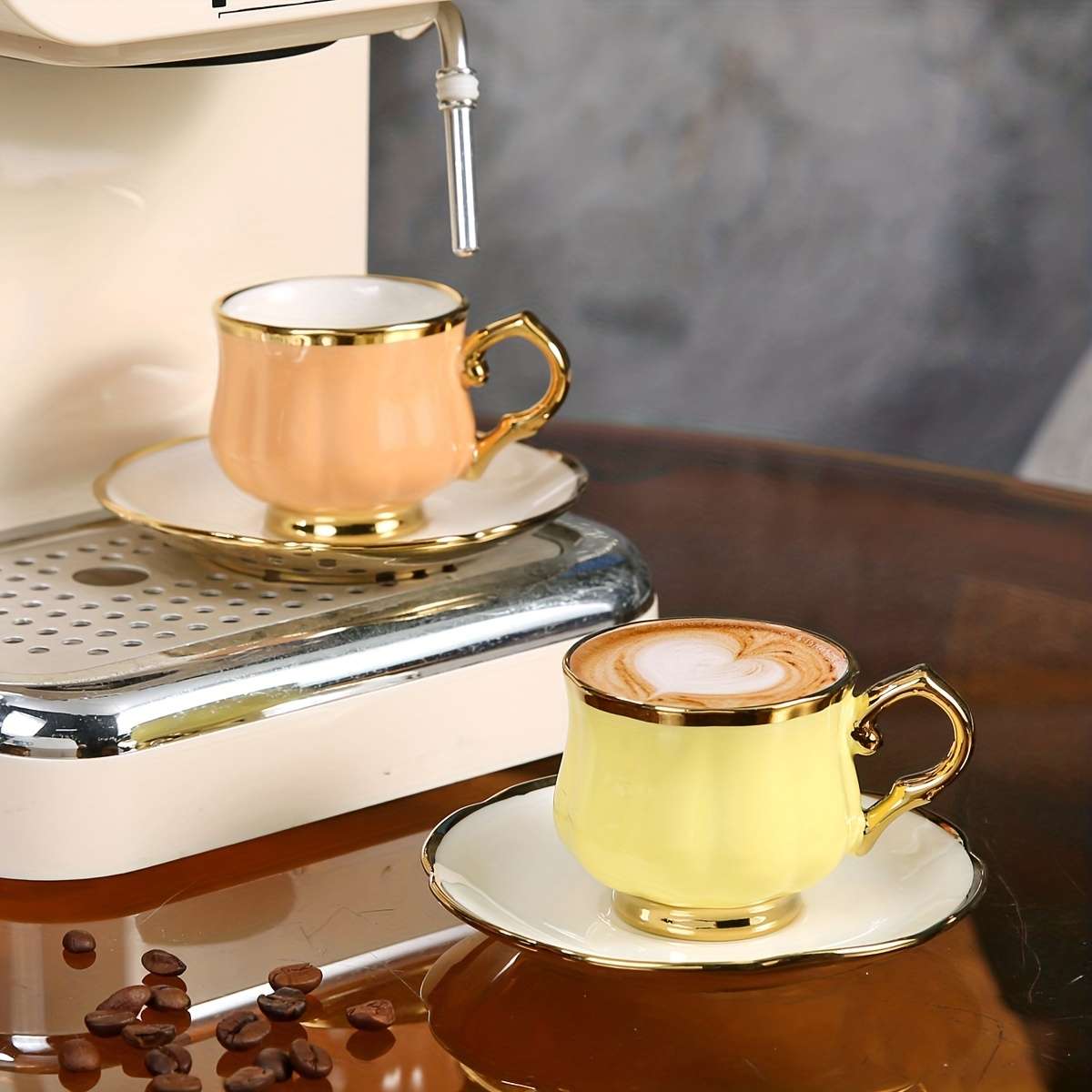 Water Cup Quantity 6 Cups And Saucers Lotus Cups 6 Colors