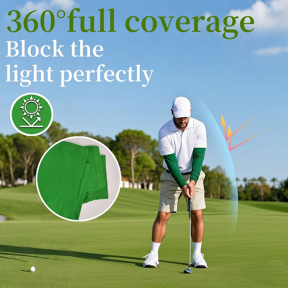 Sunscreen Sleeves Color Orange & Orange Set Of 2
