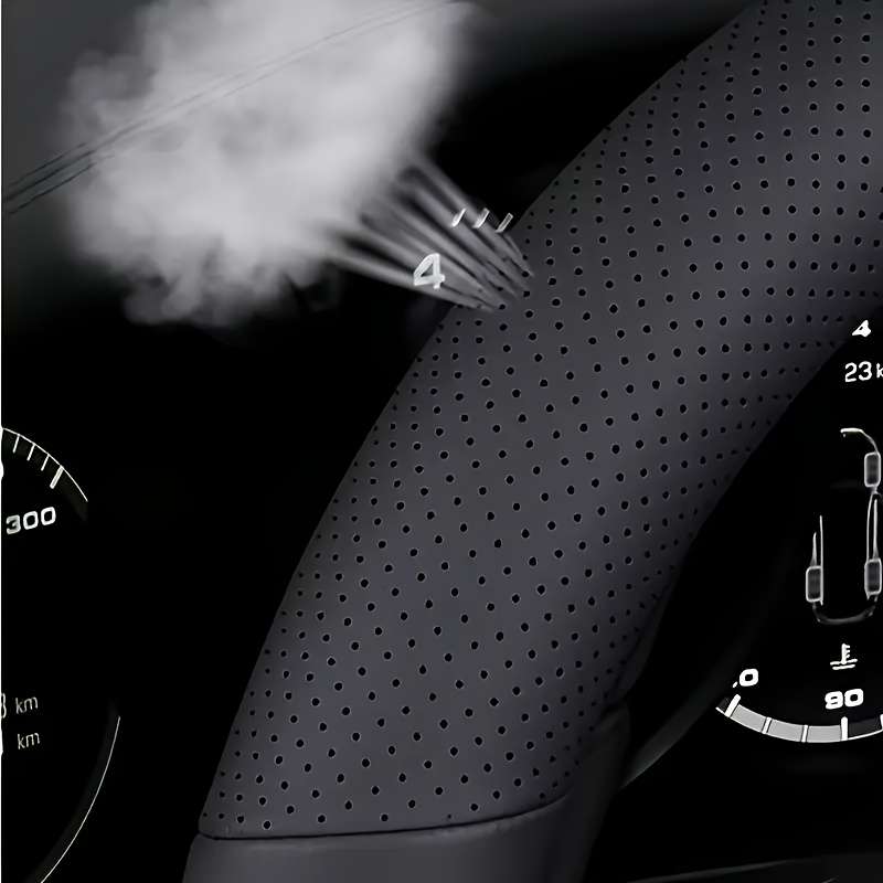 Car Steering Wheel Cover Shape D, All Black