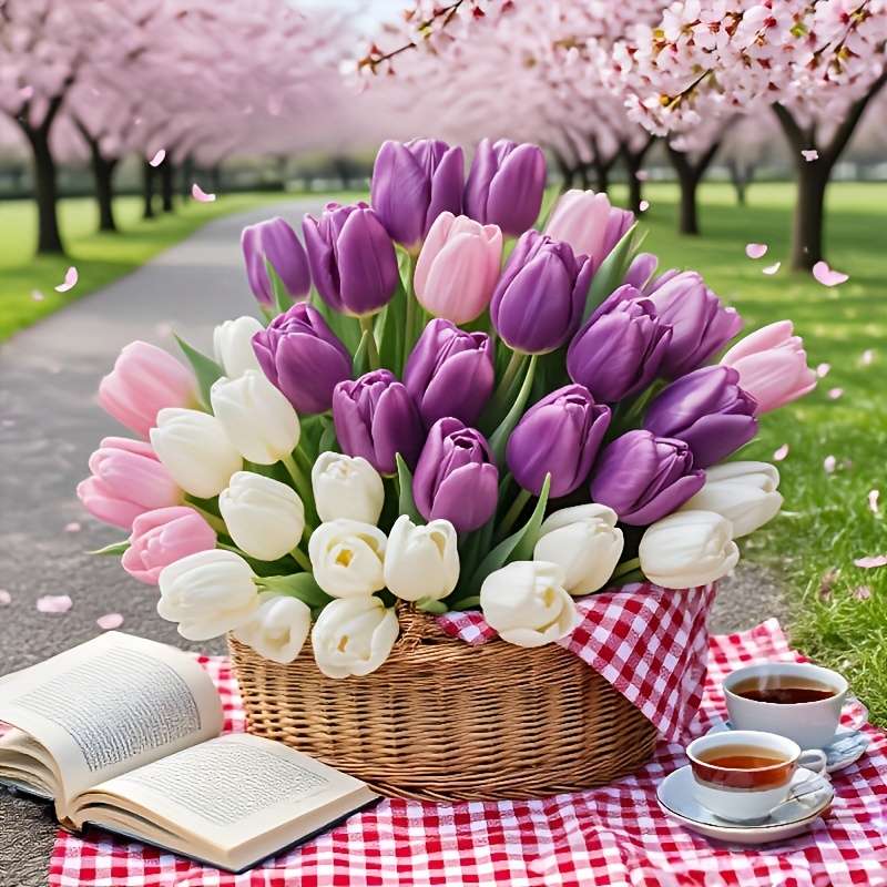Simulated Flower Quantity 5Pcs White5Pcs Pink5Pcs Purple