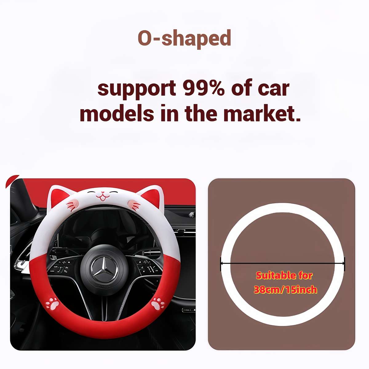 Car Steering Wheel Cover Pink And White