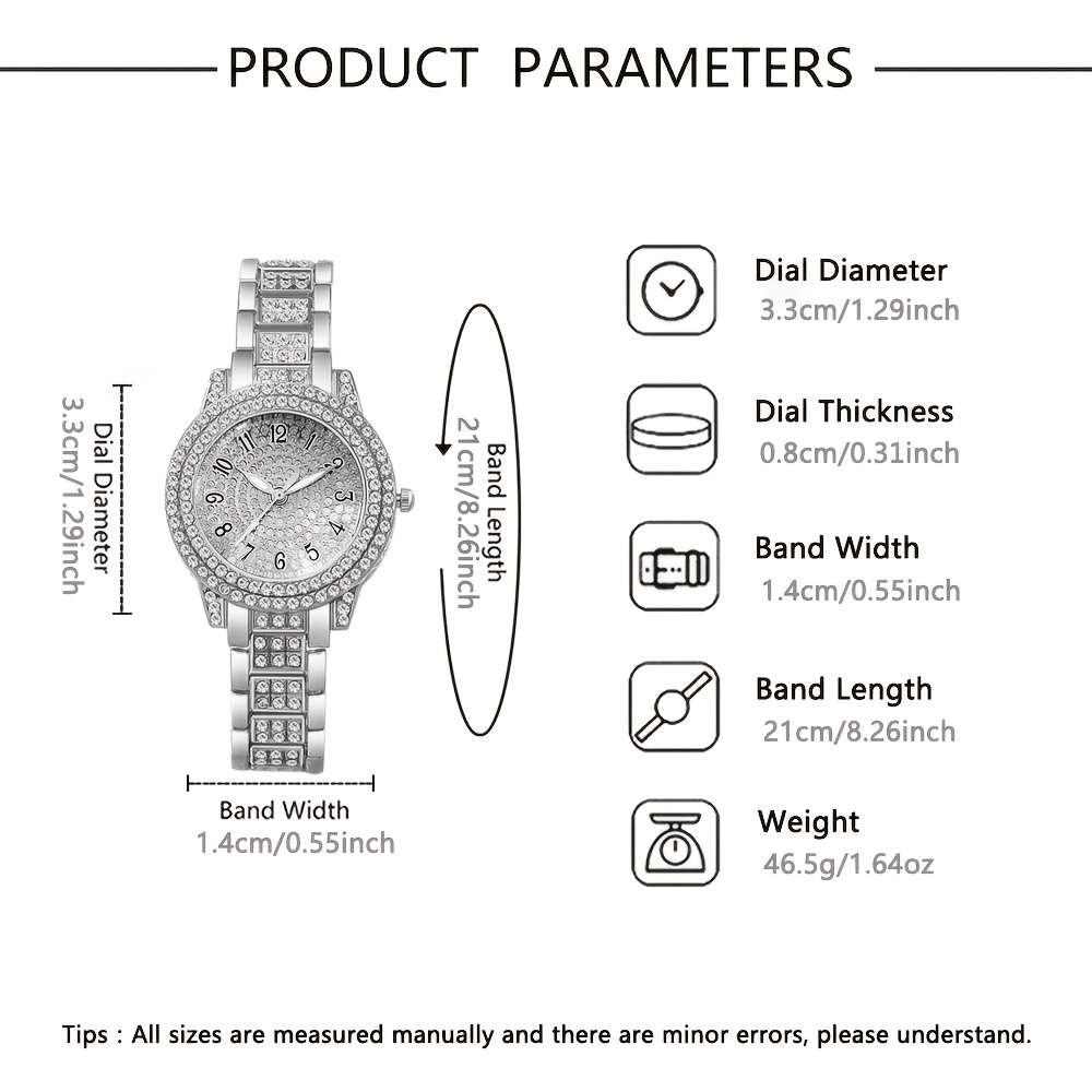 Classic Women Quartz Watch Rhinestone Heart Jewelry Alloy Dial 3