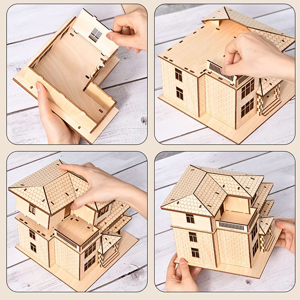 Building Toy Architectural Model Toy Set Model Three Story Villa
