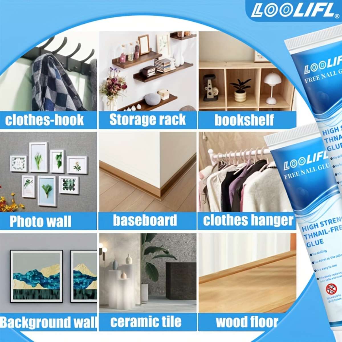 Heavy Duty Transparent Ultrastrong Nodrill Adhesive Durable For Diy Crafting