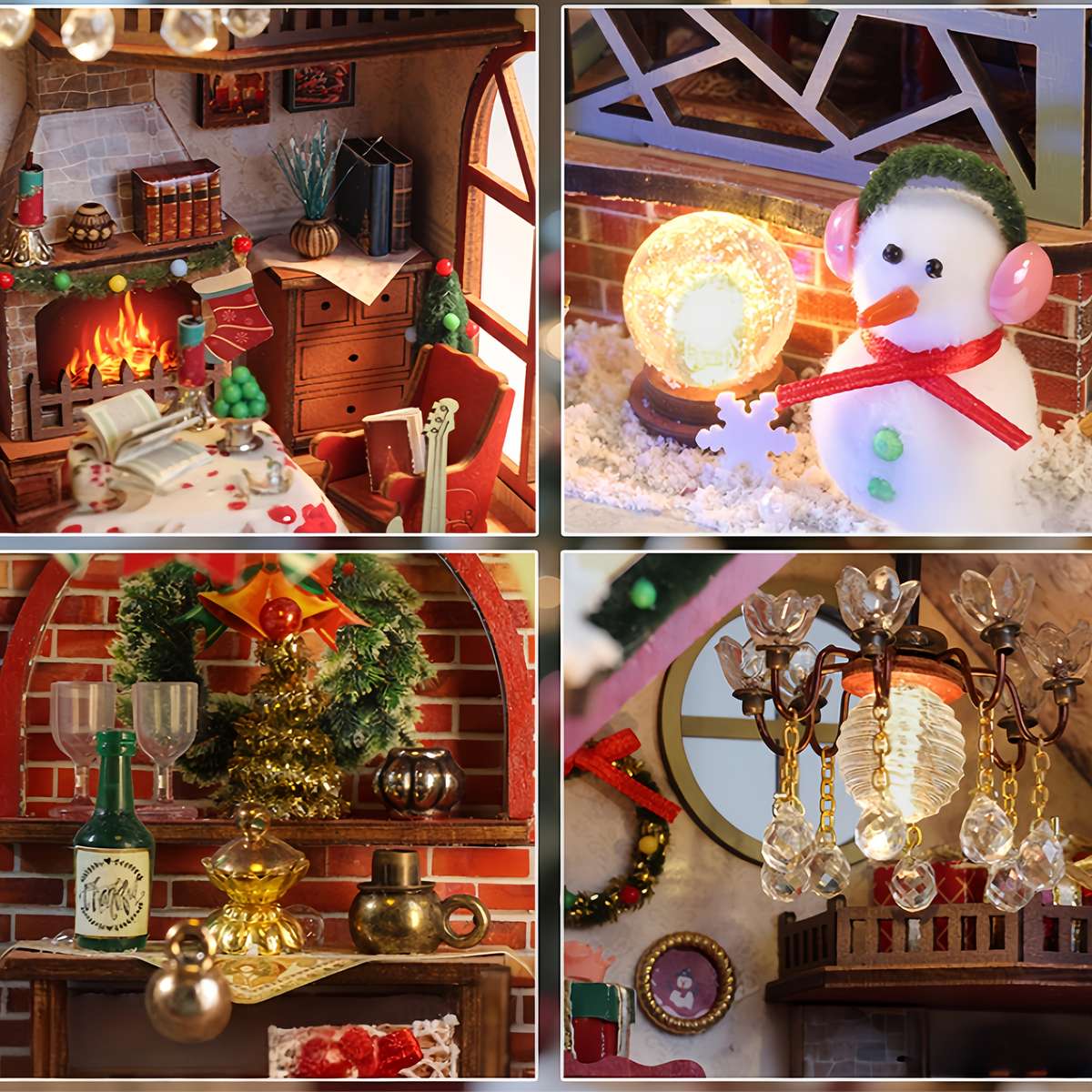 Building Toy Architectural Model Toy Set Style Christmas Cozy Cabin