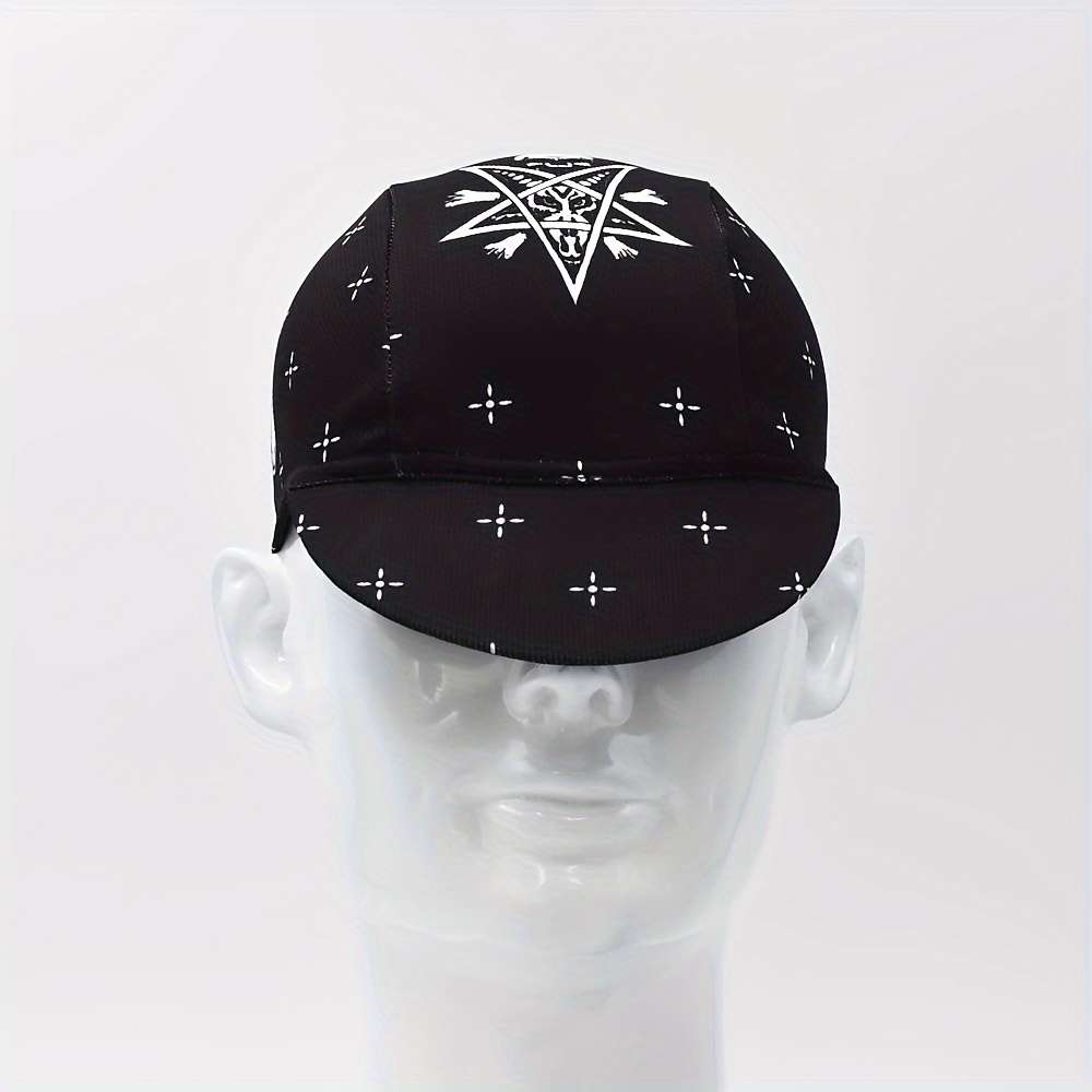 1pc Classic Retro Black Summer Cycling Cap Breathable Quick Dry Knit Polyester Material Ou