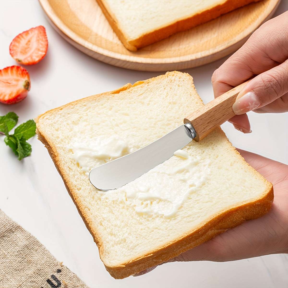 Bread And Cheese Knife Model 2Pcs Beech Butter Knife