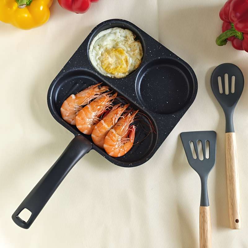 Frying Pan Model White Frying Pan  Wood Grain Handle