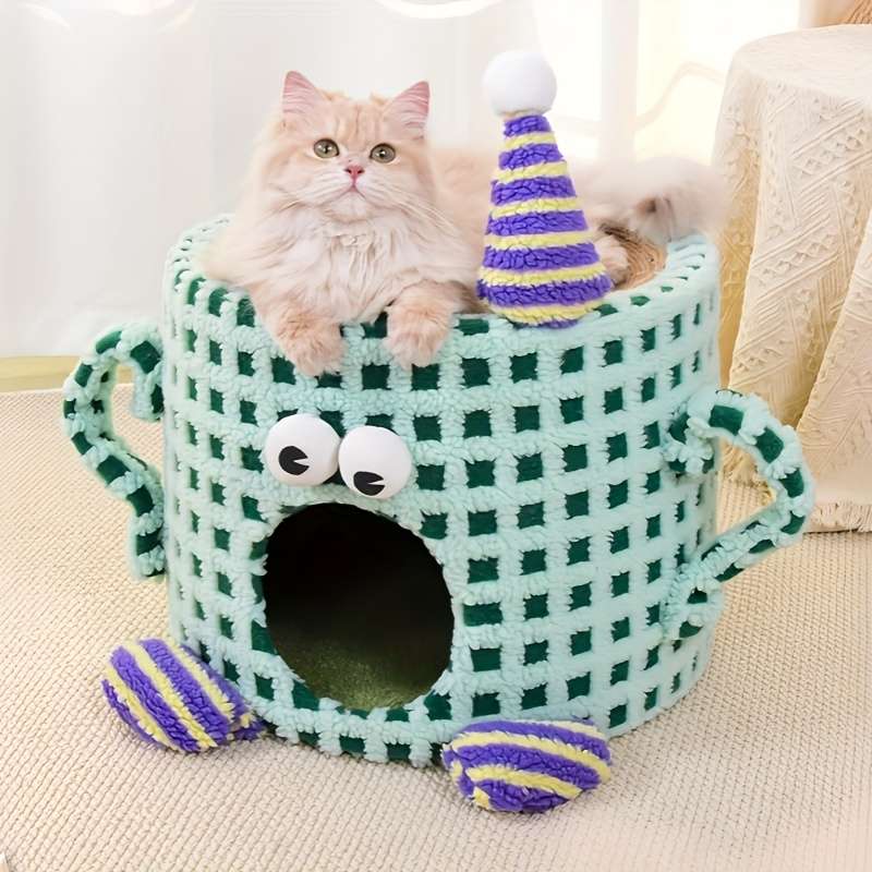 Pet Supplies Color Three  Layer Double Column Foot Cup Cat Climbing Frame Green Cup Model