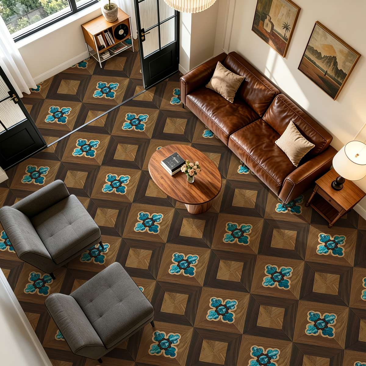 Self Adhesive Floor Stickers 40Cm*120Cm Wood Grain