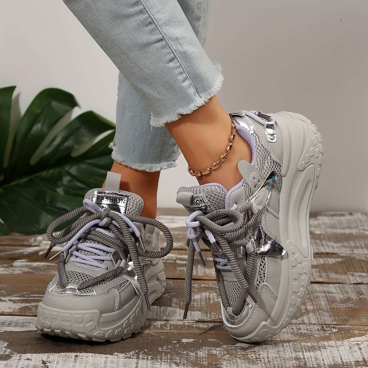 Women S Sneakers Color Grey Sizeuk 3.5