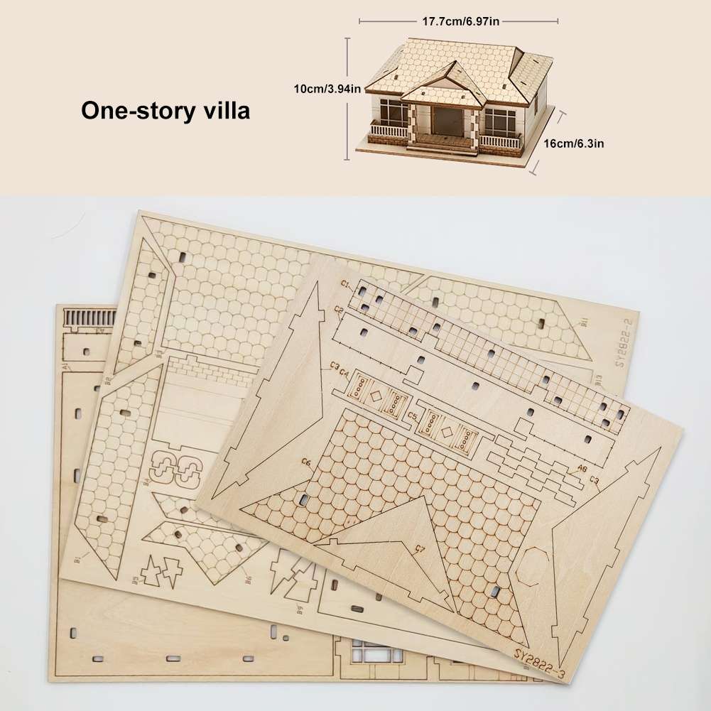 Building Toy Architectural Model Toy Set Model Three Story Villa