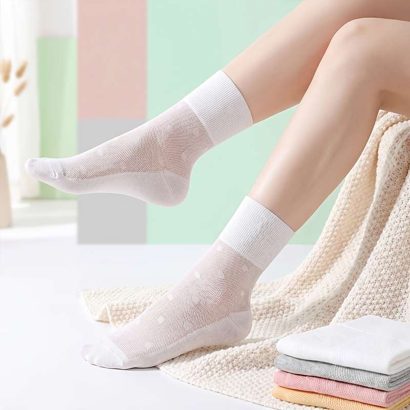 Women S Socks Color White 5 Pairs Size Onesize