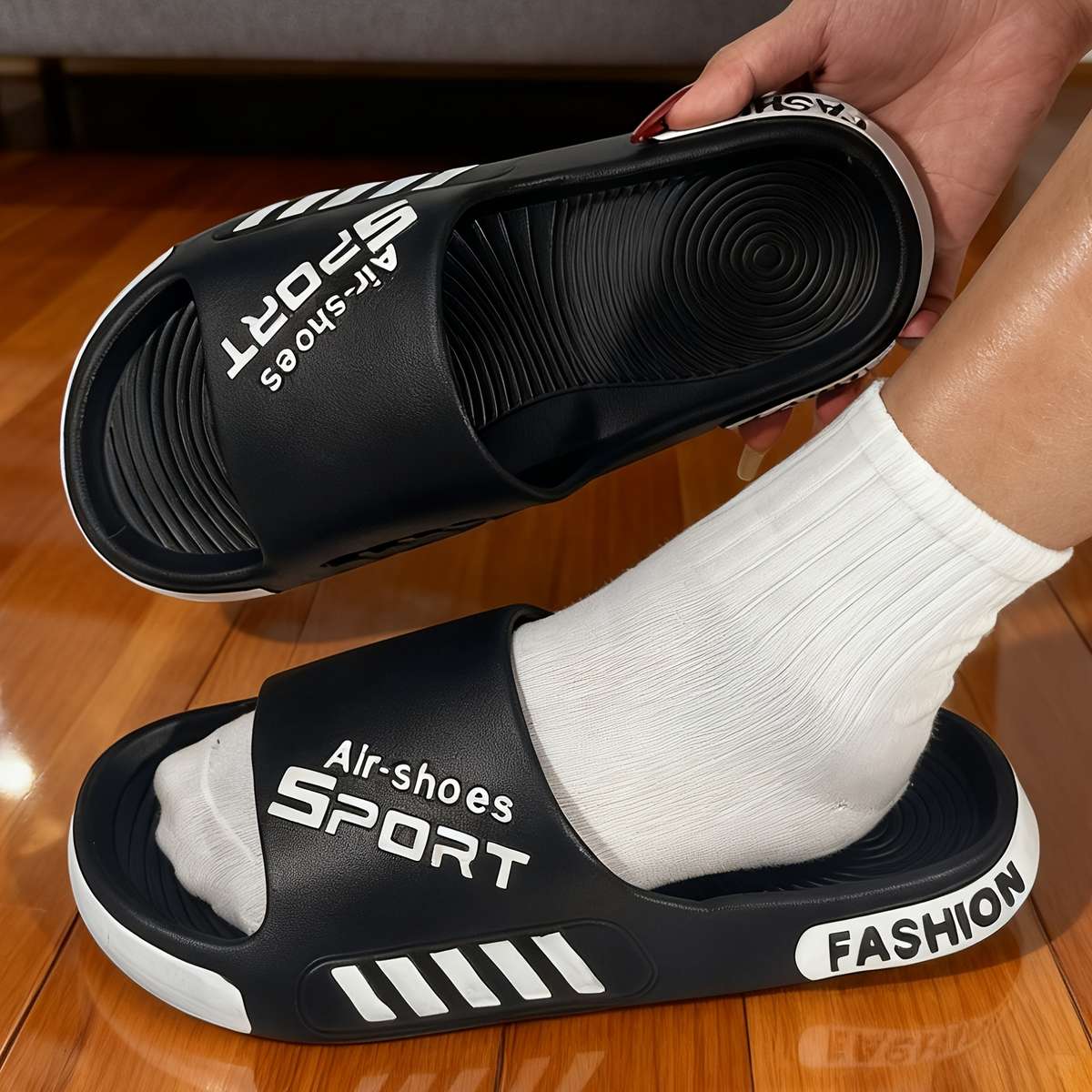 Men Slippers Summer Style White Size Uk 7.5
