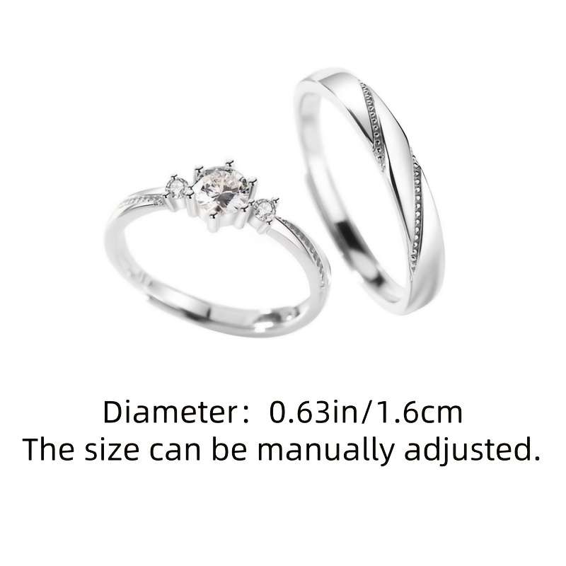 2PCS Minimalist Fashion Adjustable Stackable Ring Quantity 1set
