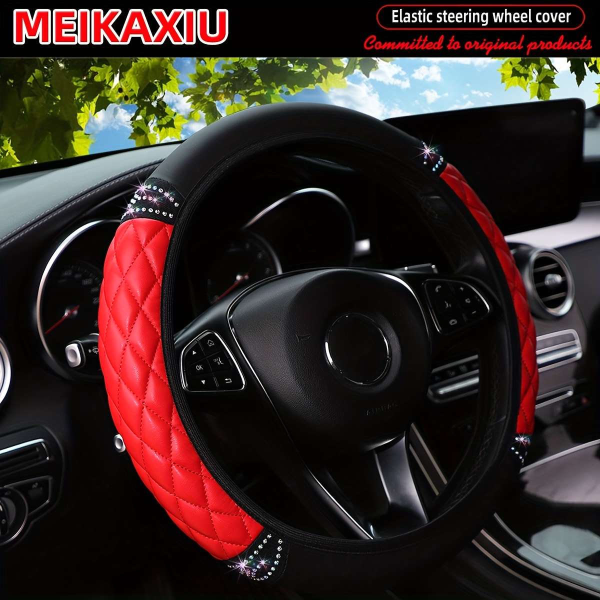 Car Steering Wheel Cover Black