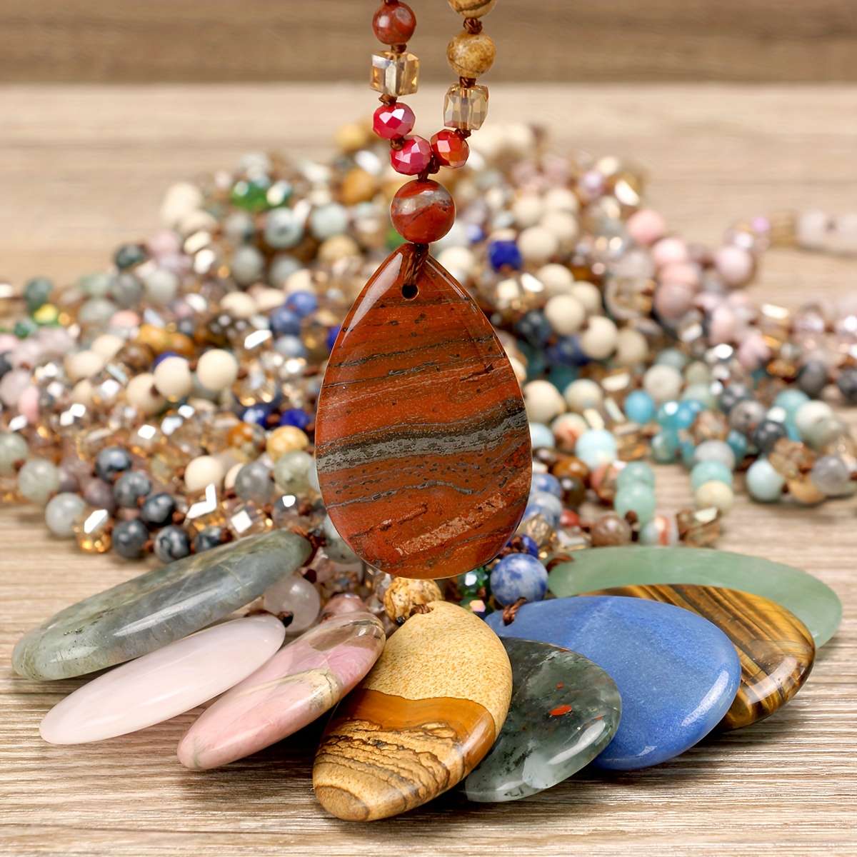 Womens Necklace Color Ocean Jasper