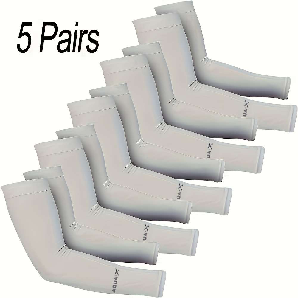 Sunscreen Sleeves Color 5 Pairs Of White