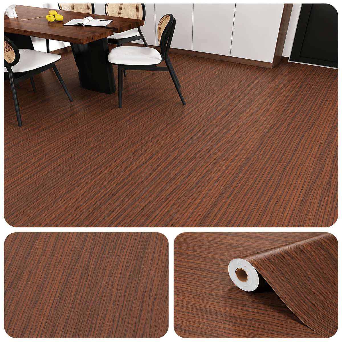 Self Adhesive Floor Stickers Dark Walnut 80.01Cm*200.0Cm