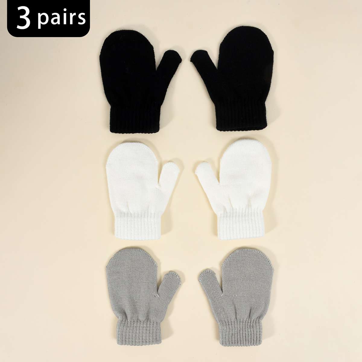 Winter Gloves Color Black Size 1 To 3Y