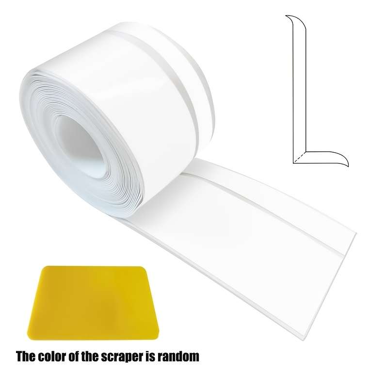 Skirting Board 6 Meters Long 50*20Mm White Pvc Selfadhesive Soft Kick Line 1 Yellow Scraper