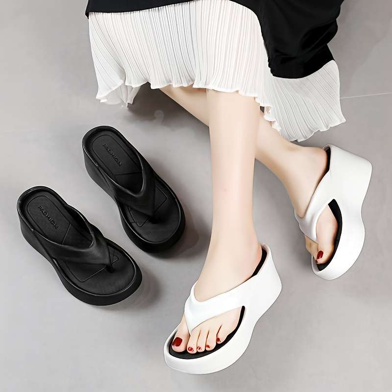 Ladies Summer Flip Flops White Uk 4.5-5