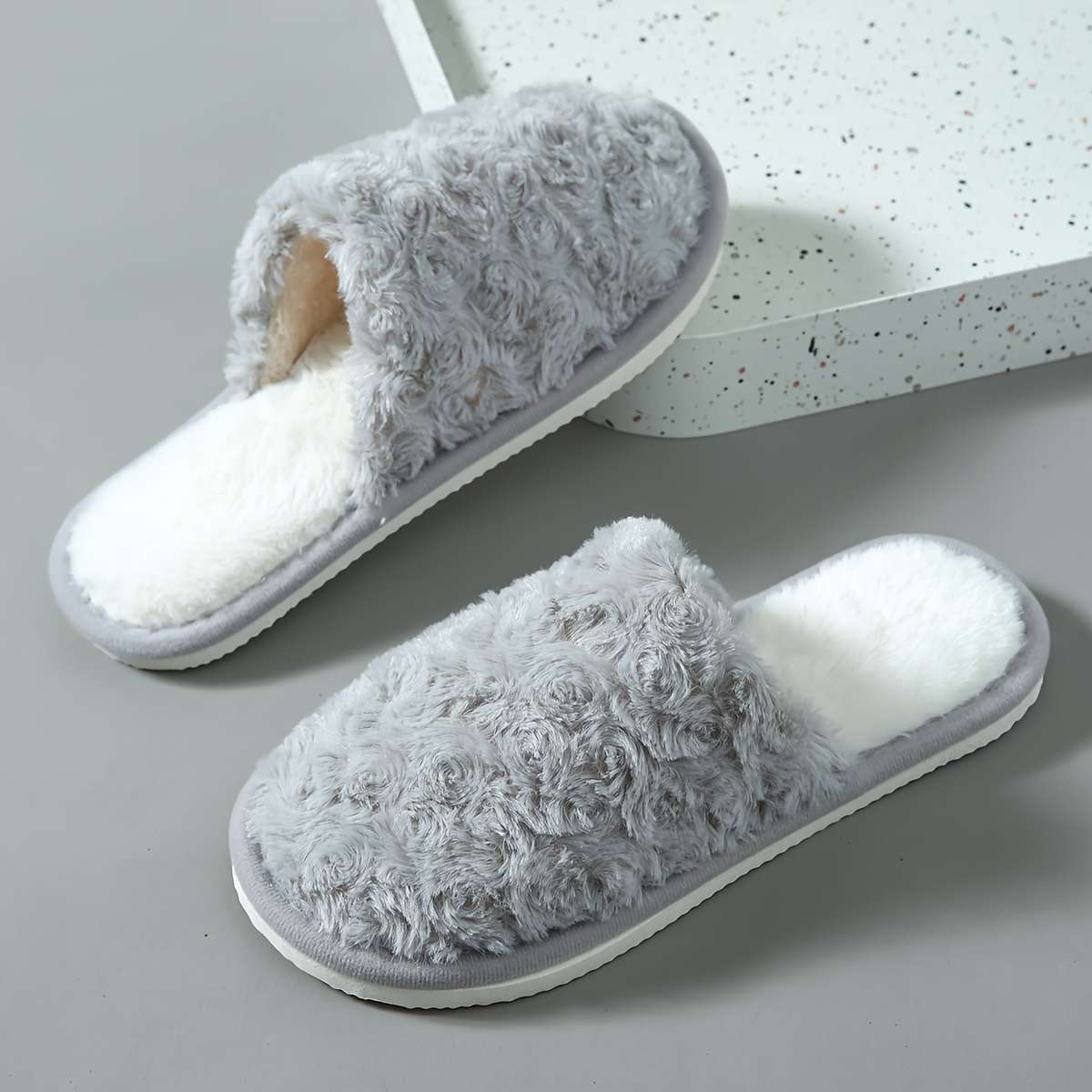 Cotton Slippers Color Grey Sizeuk 6.5-7