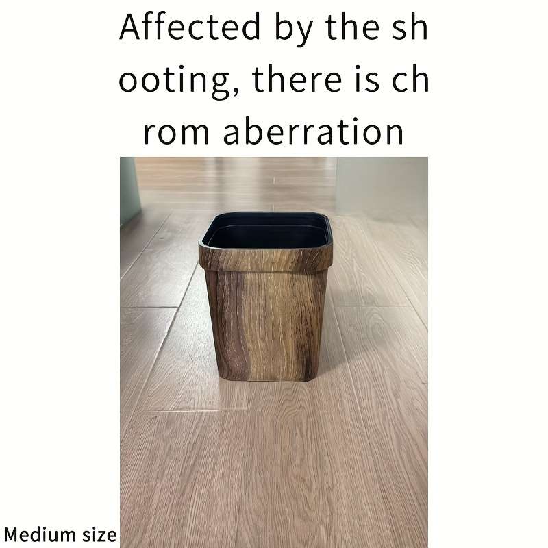 Garbage Can Size Wood Grain Trash Can 7L