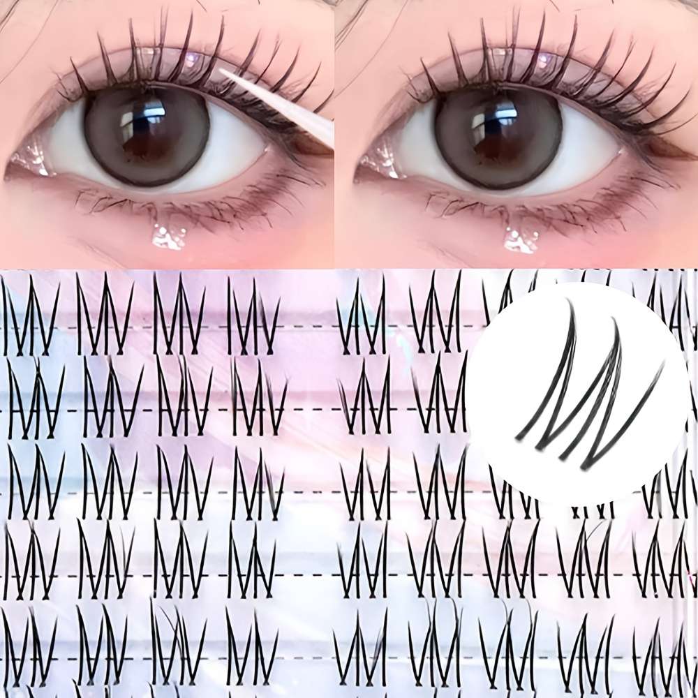 30 Clusters Natural C Curl Individual Lashes Style 6 Rows Of Self Adhesive