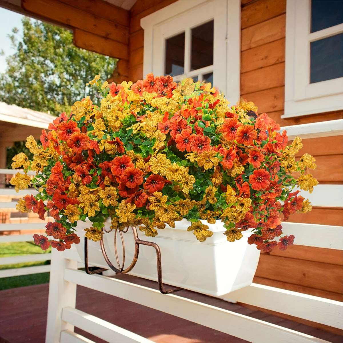 Simulated Flower Color Orange Yellow Quantity6Pcs