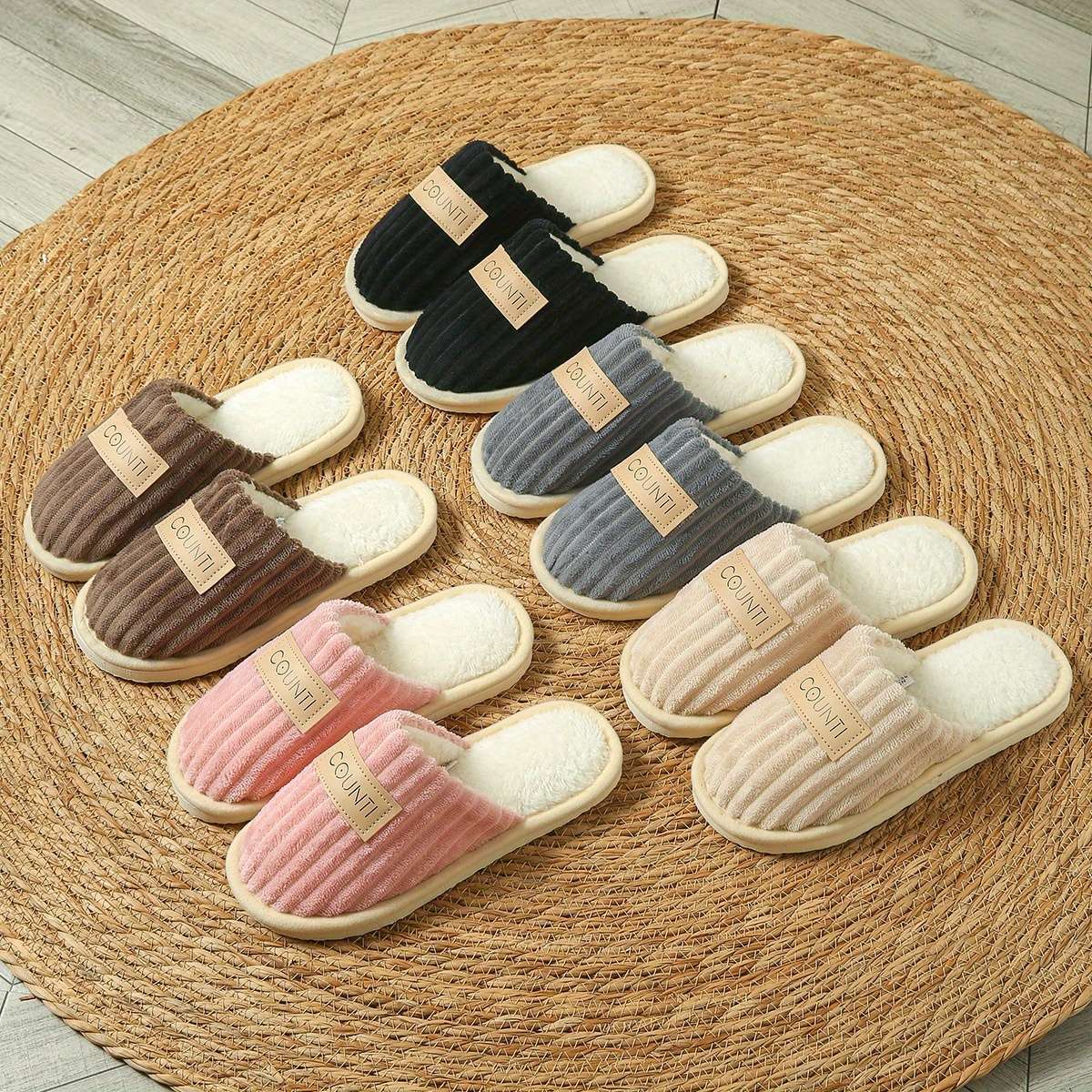 Cotton Slippers Color Grey Sizeuk 6.5-7