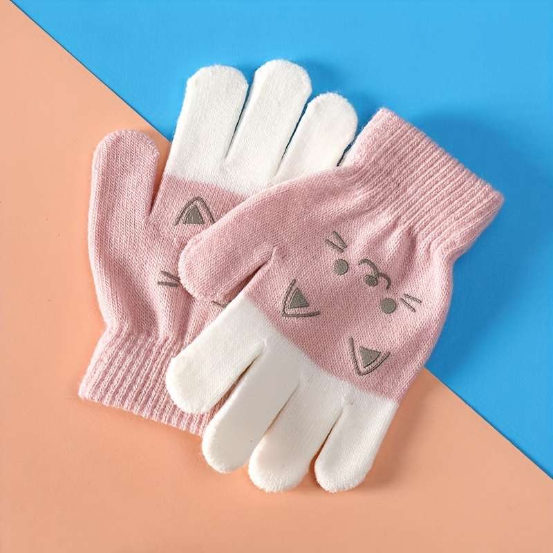 Winter Gloves Color Purple Size 3 To 6 Years Old