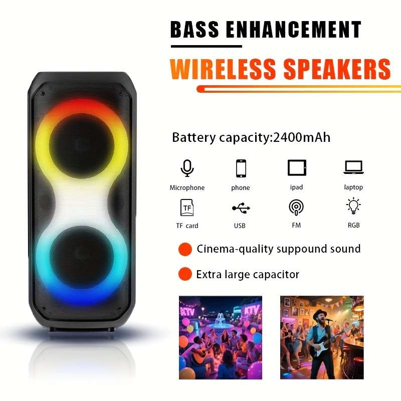 Premium With Enhanced Bass Large Portable Wireless Tooth For Outdoor Party Blue
