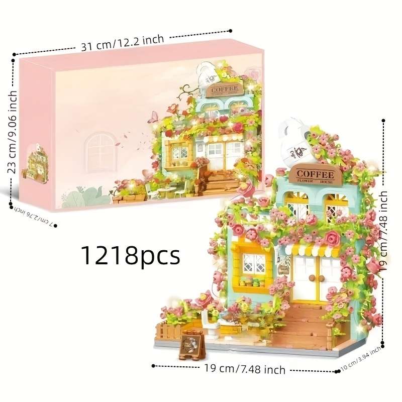 Building Toy Architectural Model Toy Set Model Cherry Blossom House  Gift Box
