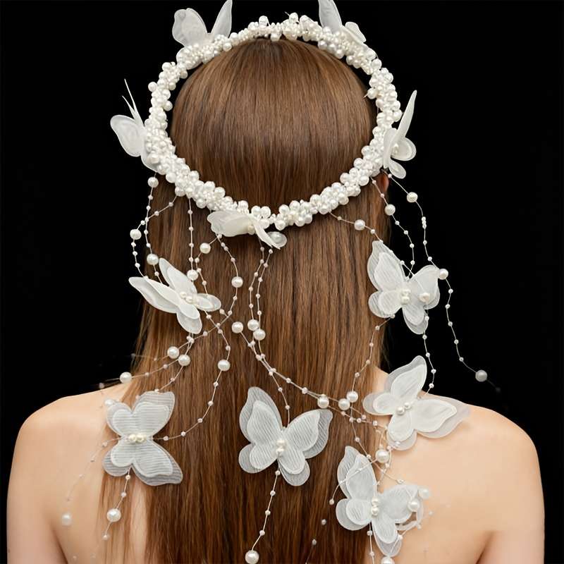 Wedding Supplies Style White Butterfly Headband