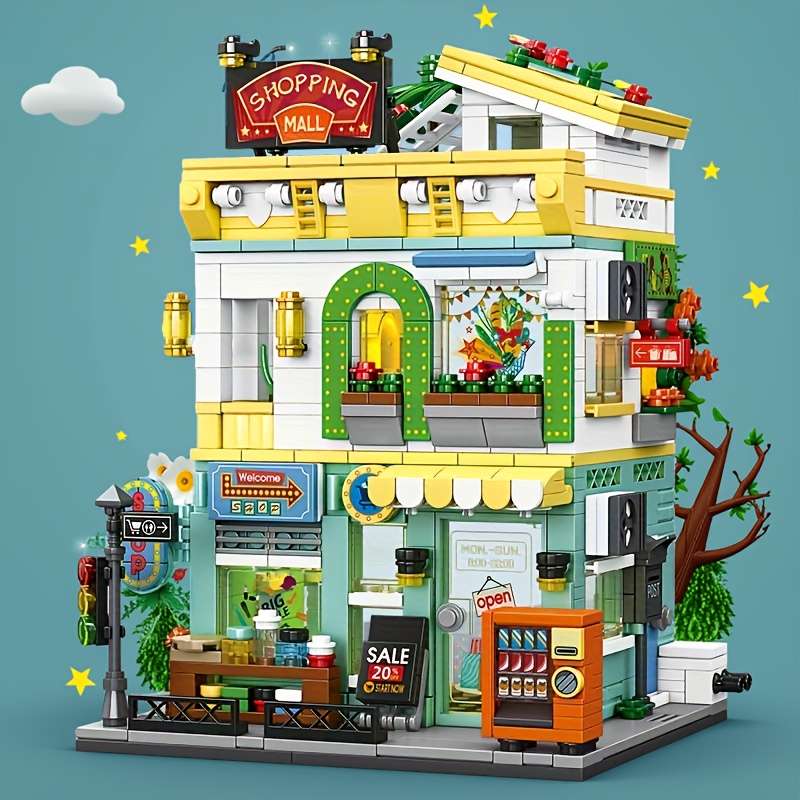 Building Toy Architectural Model Toy Set Color Shopping Supermarket No Box