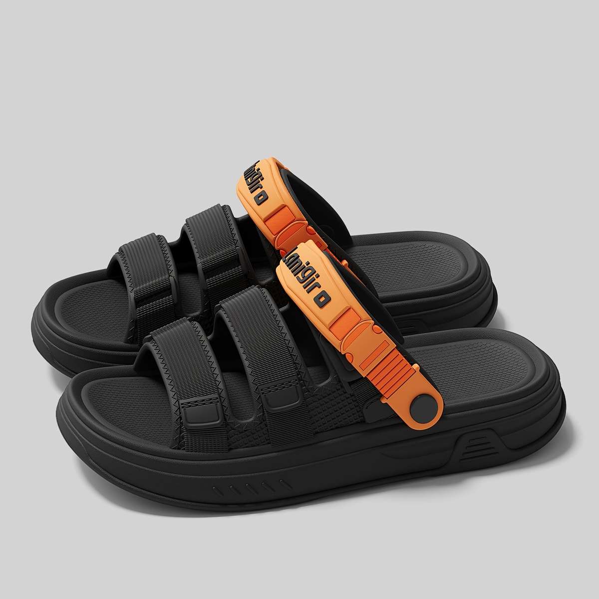 Sandals Color Black Orange Size Uk 8.5 9