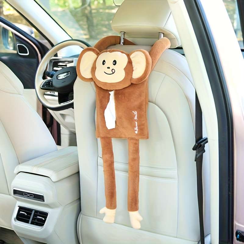 Car Tissue Box  Hanging Tissue Box Large Size Elephant Jade Fox Velvet Blue