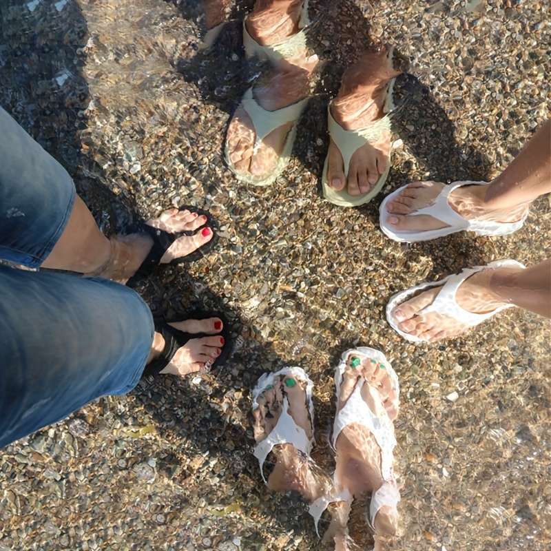 Ladies Summer Flip Flops White Uk 7.5-8