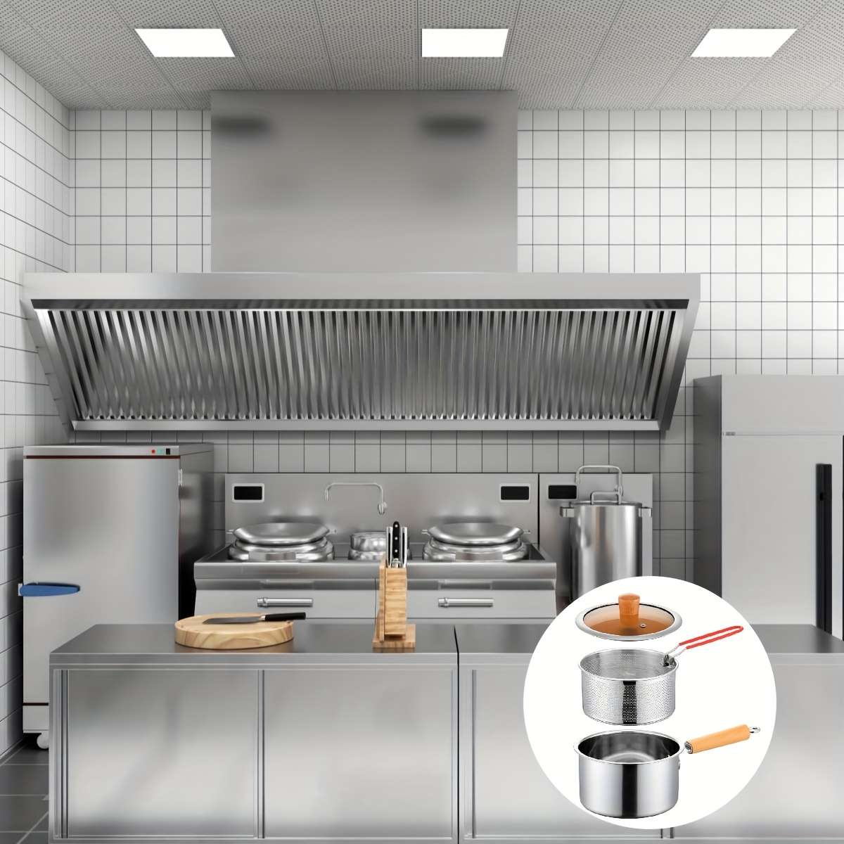 Cookware Pot Quantity Pot  Lid  Frying Basket 3Piece Set