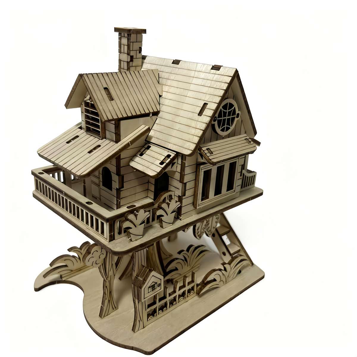 3D House Model Ornaments Style Elegant Tree House