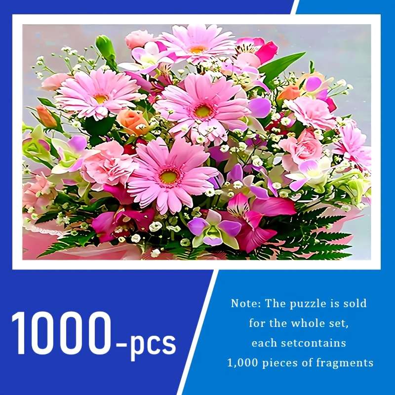 1000pcs Blooming Fortune Flower Puzzle for Adults Giant 50x70cm Durable High-Qual
