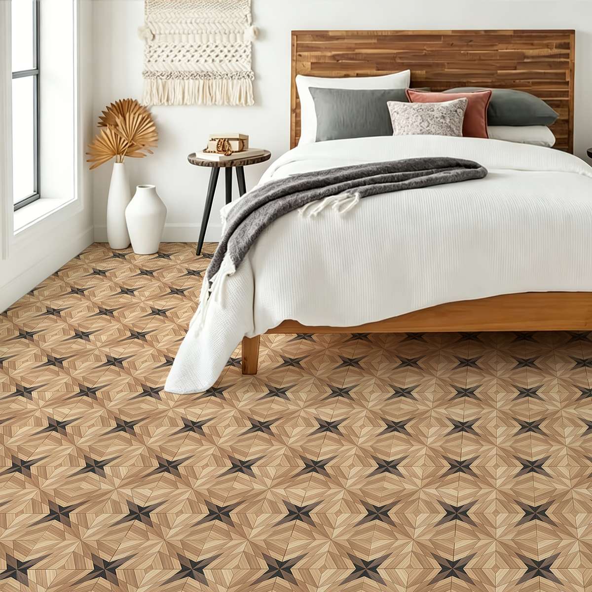 Self Adhesive Floor Stickers 40*120Cm Wood Grain