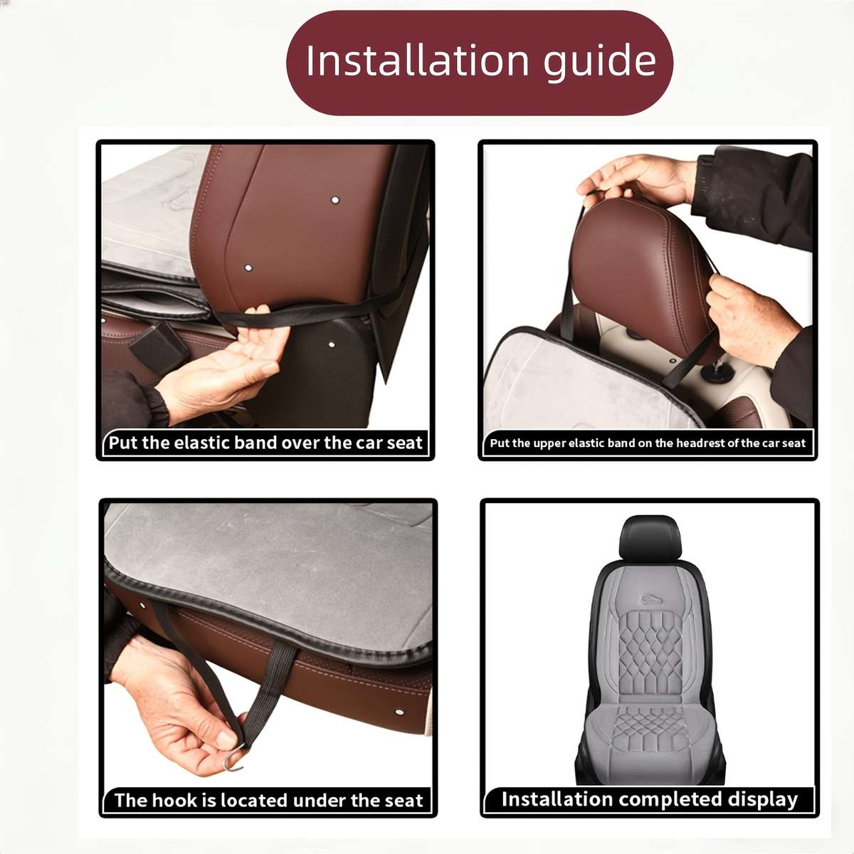 Car Seat Cushion 2Pcs Red