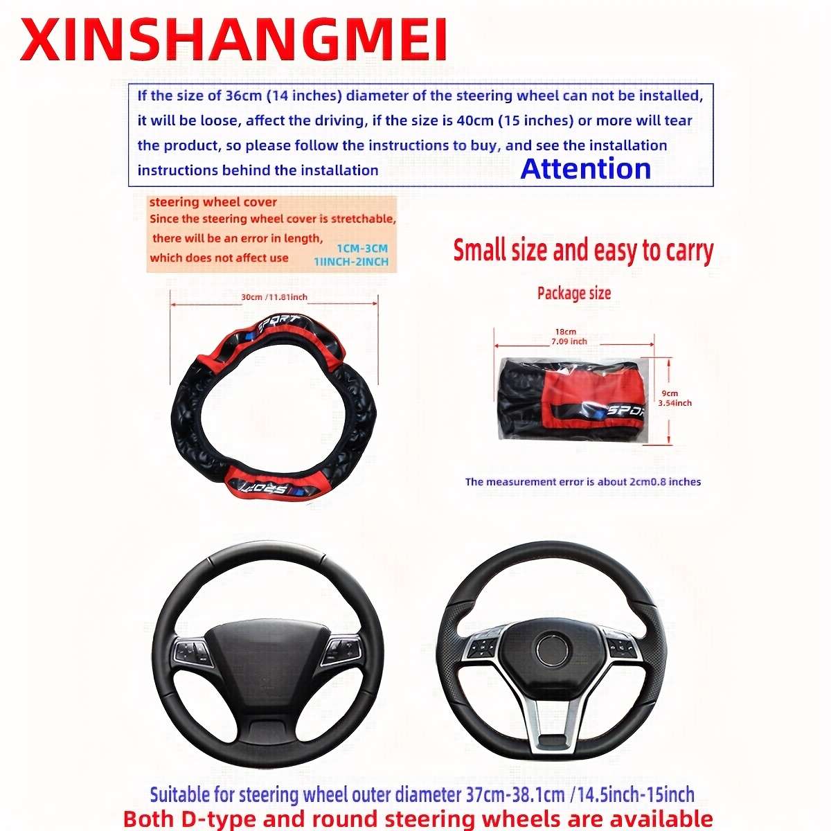 Car Steering Wheel Cover White