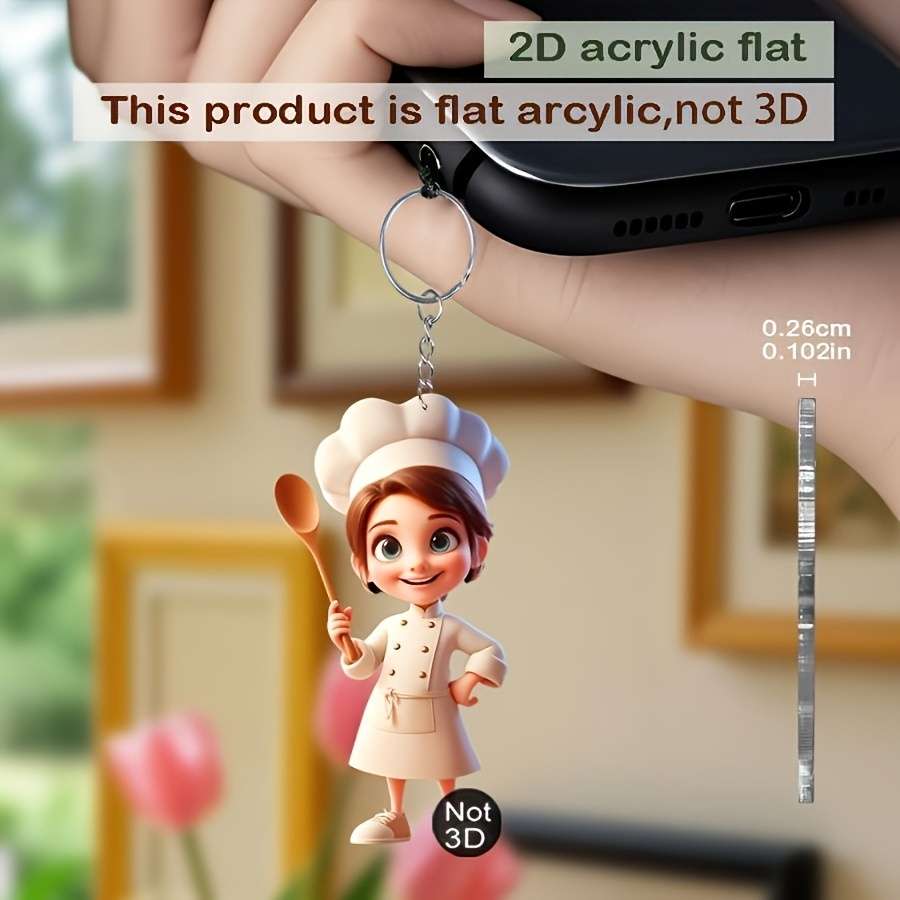 Keychain Ornament Style Lovely Chef