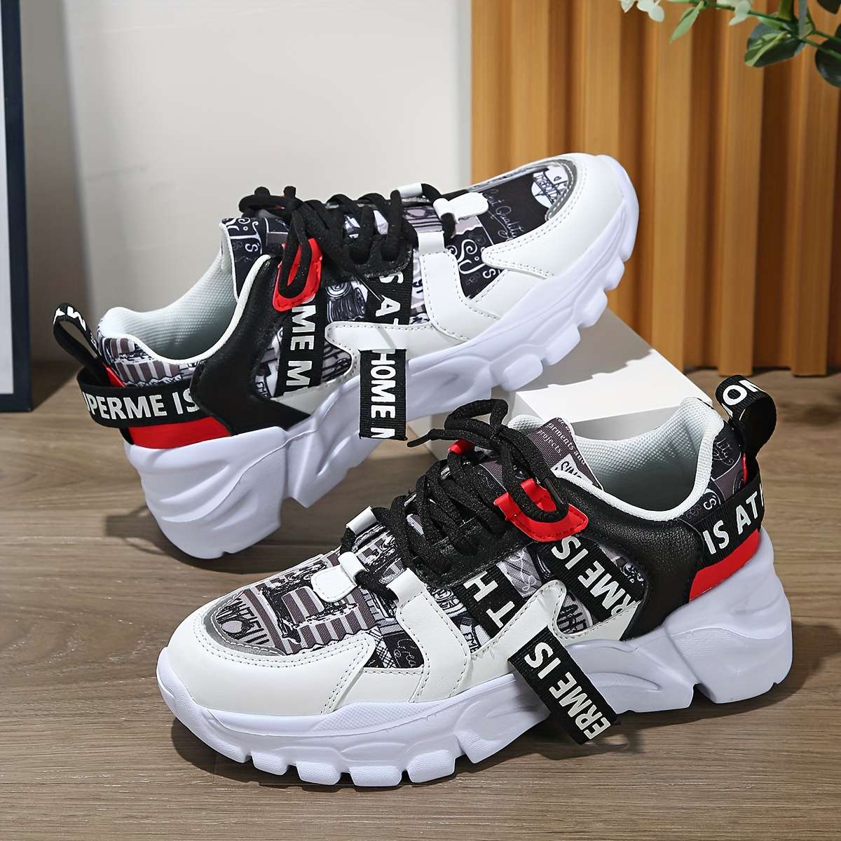 Sneakers Color White Black Red Sizeuk 7.5