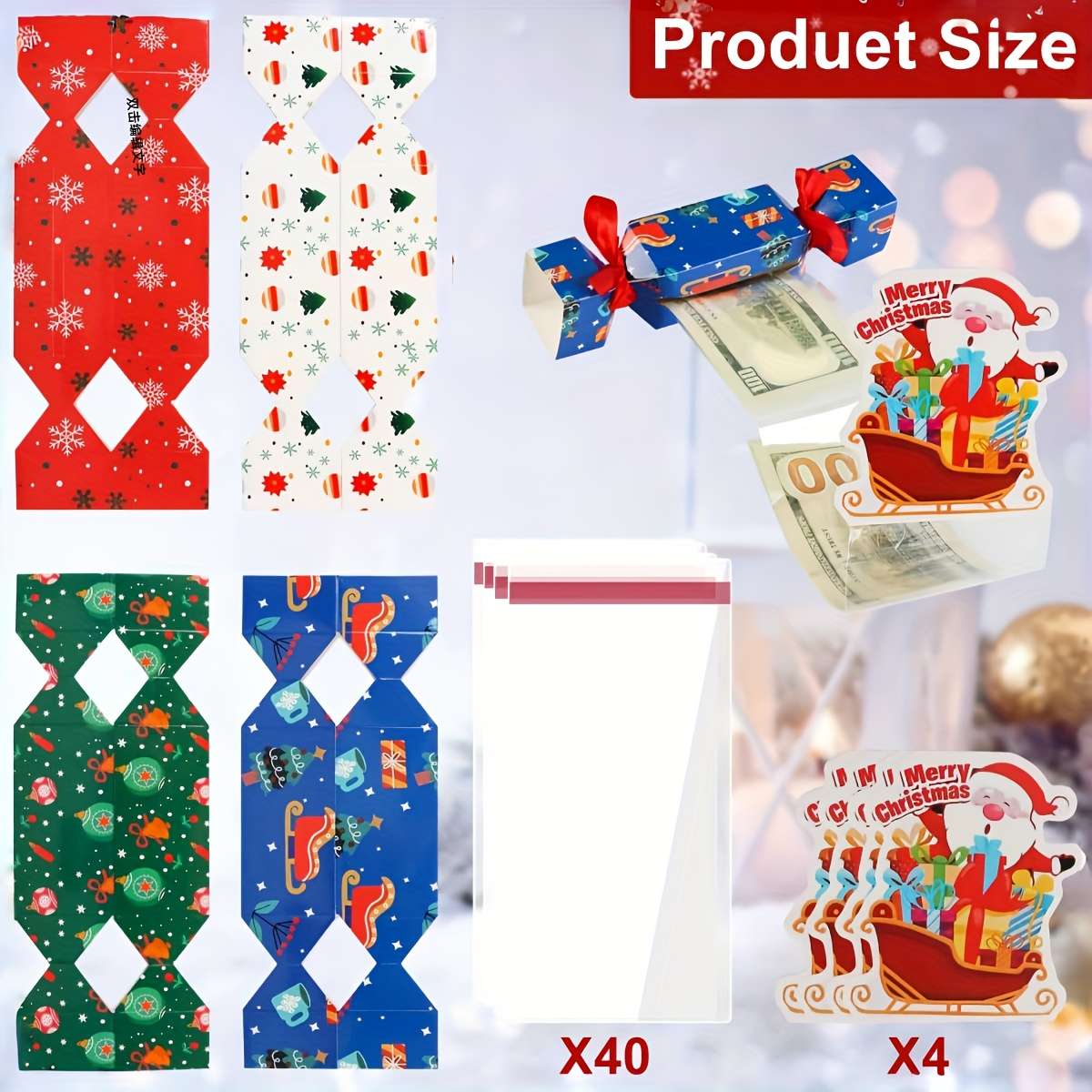 Christmas Gift Boxes Color 4Pcs A Set